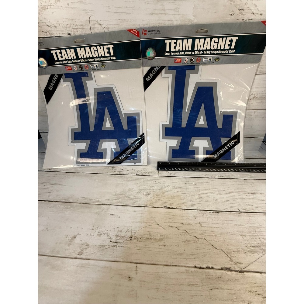 2 Pack Los Angeles Dodgers Team Magnets 12 Inch MLB Car Fridge Fremont Die NEW